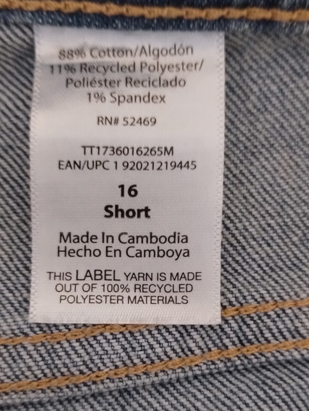 Time and Tru Women's Size 16 Short High-Rise Straight Jeans in Light Blue Denim - Picture 4 of 6